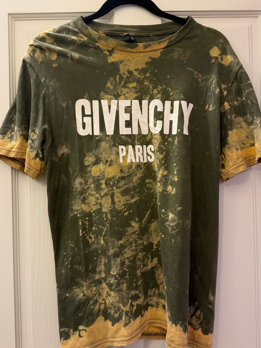 Artist created Olive Green & Mustard Tie-Dye Logo Tee